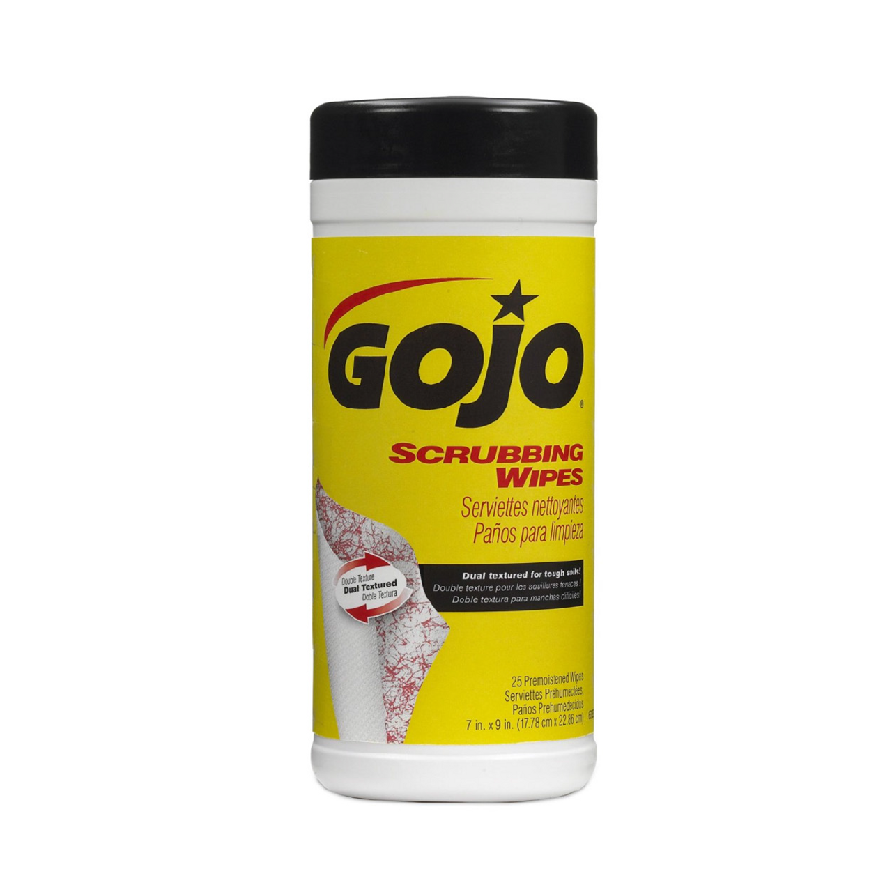 Gojo Dual Textured Scrubbing Wipes Canister 72 Wipes