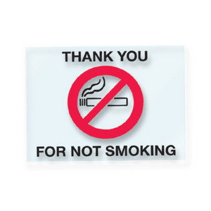 StickerTalk Symbol Thank You for Not Smoking Vinyl Sticker, 10 Inches by 3 Inches