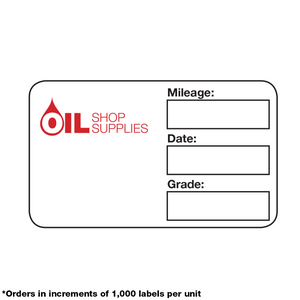 Handwritten Service Reminder Labels – Custom One Color Logo – Red Handwritten Service Reminder Labels – Custom One Color Logo – Red