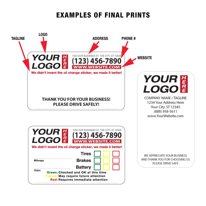 For Service Call Sticker Examples Custom Service Reminder Stickers (1,000 Labels) - Oil Shop Supplies