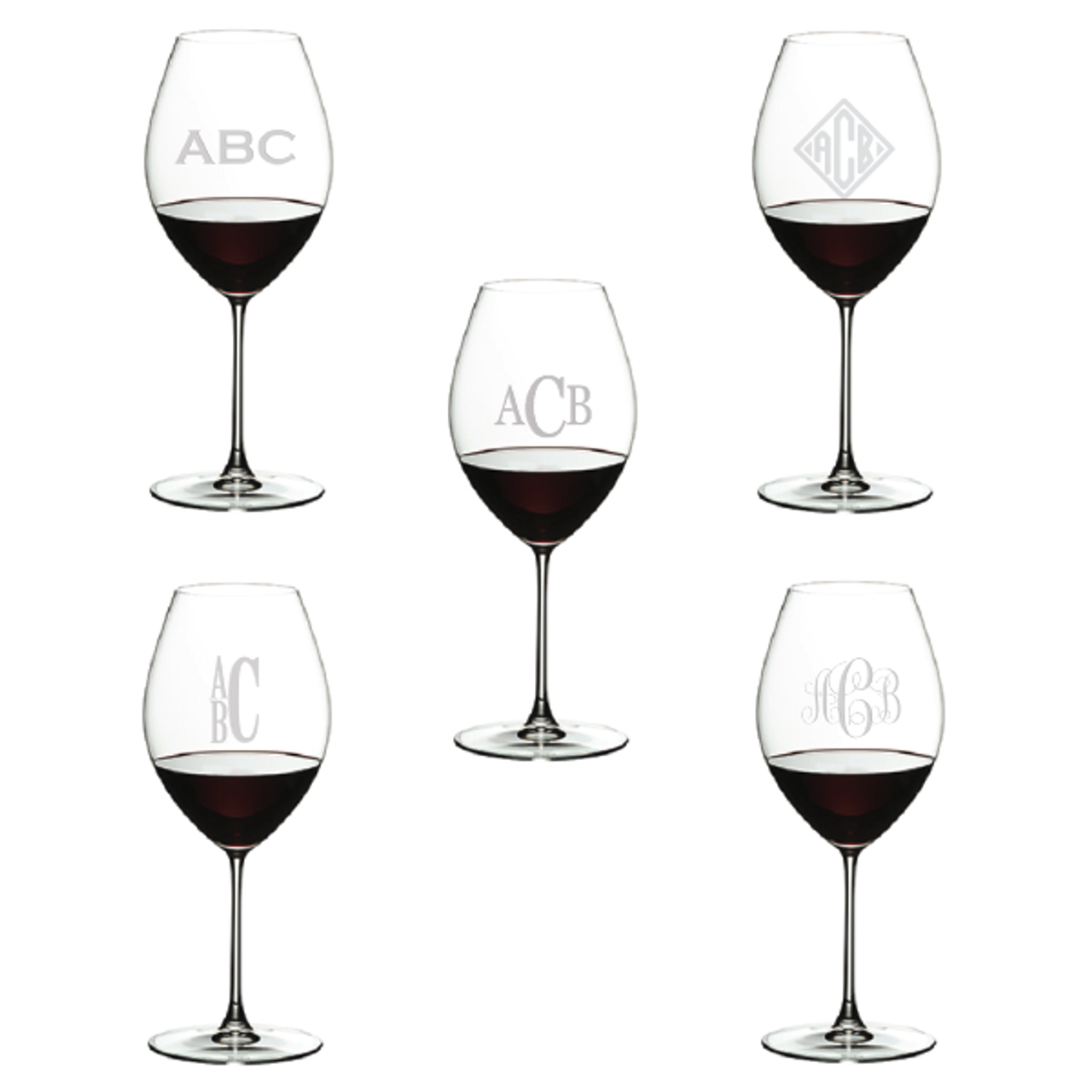 Monogrammed Red Wine Glasses