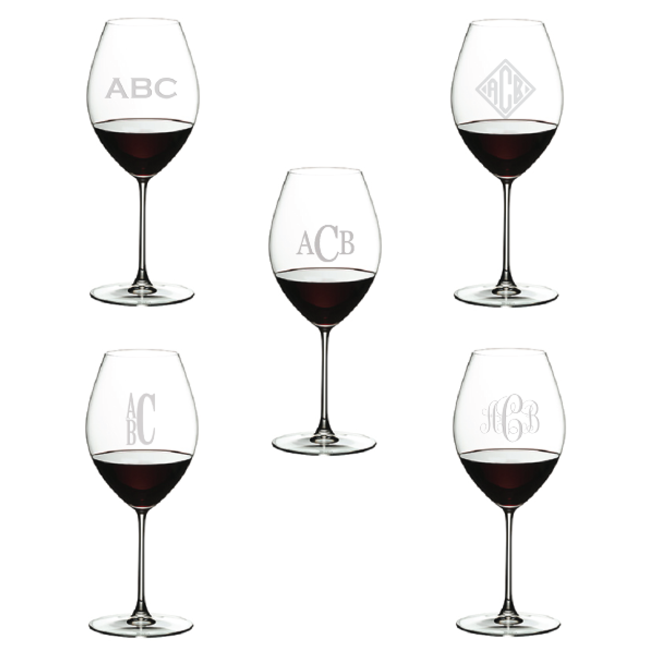 Diamond Monogram Wine Glass