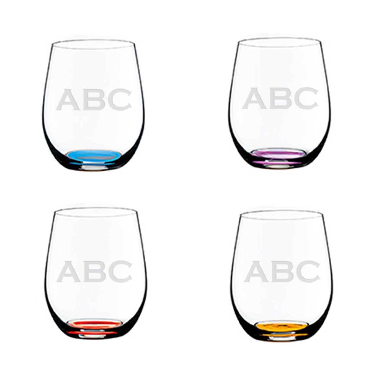Monogrammed Wine Glasses Set of 4
