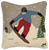 Look Ma Snowboarder- Hooked Wool Pillow 18x18