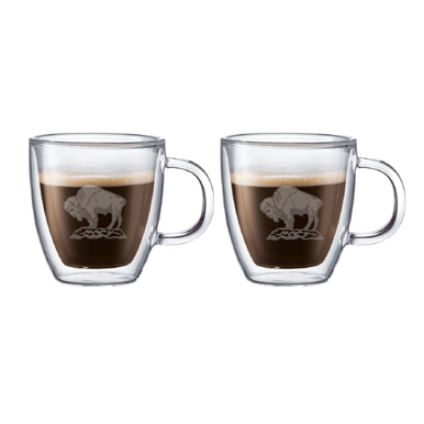 Custom Logo Double Wall Glass Mug Coffee Tumbler with Lid 350