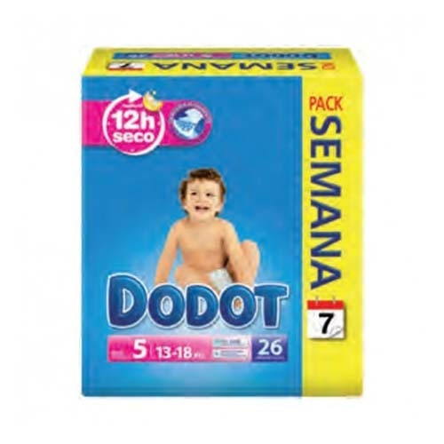 Pañal infantil dodot t-5 13-18 kg 26 U