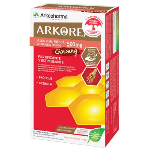 Arkoreal jalea real fresca + ginseng 20 unidosis