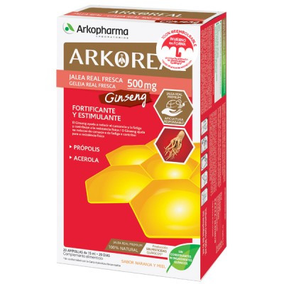 Arkoreal jalea real fresca + ginseng 20 unidosis