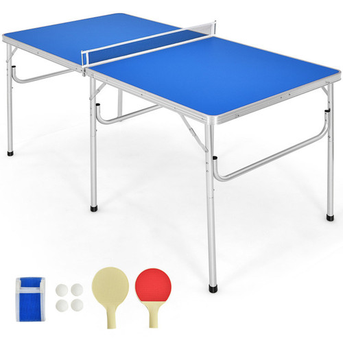 60 Inch Portable Tennis Ping Pong Folding Table with Accessories 60 Inch Portable Tennis Ping Pong Folding Table with Accessories