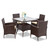 5-Pieces PE Rattan Wicker and Metal Patio Dining Set with Beige Cushions 5-Pieces PE Rattan Wicker and Metal Patio Dining Set with Beige Cushions