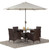 5-Pieces PE Rattan Wicker and Metal Patio Dining Set with Beige Cushions 5-Pieces PE Rattan Wicker and Metal Patio Dining Set with Beige Cushions