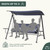 Steel 3-seater Swing Porch Swing with Canopy Steel 3-seater Swing Porch Swing with Canopy