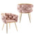 Modern pink velvet single sofa chair set of 2