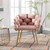 Modern pink velvet single sofa chair set of 2