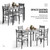 5 Pieces Faux Marble Dining Set Table 5 Pieces Faux Marble Dining Set Table