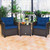 3 Piece Rattan Patio Furniture Set with Washable Cushion 3 Piece Rattan Patio Furniture Set with Washable Cushion