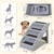 Foldable Pet Ladder, Dog Stairs with 4 Nonslip Steps, Dog Cat Ramp for High Bed Chair Car Sofa, Modern Gray Foldable Pet Ladder, Dog Stairs with 4 Nonslip Steps, Dog Cat Ramp for High Bed Chair Car Sofa, Modern Gray