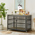 Furniture style dog crate wrought iron frame door with side openings, Grey, 43.3''W x 29.9''D x 33.5''H. Furniture style dog crate wrought iron frame door with side openings, Grey, 43.3''W x 29.9''D x 33.5''H.