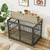 Furniture style dog crate wrought iron frame door with side openings, Grey, 43.3''W x 29.9''D x 33.5''H. Furniture style dog crate wrought iron frame door with side openings, Grey, 43.3''W x 29.9''D x 33.5''H.
