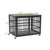 Furniture style dog crate wrought iron frame door with side openings, Grey, 43.3''W x 29.9''D x 33.5''H. Furniture style dog crate wrought iron frame door with side openings, Grey, 43.3''W x 29.9''D x 33.5''H.