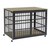 Furniture style dog crate wrought iron frame door with side openings, Grey, 43.3''W x 29.9''D x 33.5''H. Furniture style dog crate wrought iron frame door with side openings, Grey, 43.3''W x 29.9''D x 33.5''H.