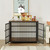 Furniture style dog crate wrought iron frame door with side openings, Grey, 43.3''W x 29.9''D x 33.5''H. Furniture style dog crate wrought iron frame door with side openings, Grey, 43.3''W x 29.9''D x 33.5''H.
