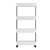 4 Tier Slim Storage Cart Mobile Shelving Unit Organizer Slide Out Storage Rolling Utility Cart Tower Rack for Kitchen Bathroom Laundry Narrow Places, Plastic & Stainless Steel, White