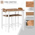 HOMCOM 3 Piece Bar Table Set, Industrial Counter Height Dining Table Set, Bar Table & Chairs with Steel Legs & Footrests, White HOMCOM 3 Piece Bar Table Set, Industrial Counter Height Dining Table Set, Bar Table & Chairs with Steel Legs & Footrests, White