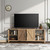 68" TV Stand Wood Metal TV Console Industrial Entertainment Center Farmhouse with Storage Cabinets and Shelves, Tobacco Wood