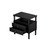 Gourd Shaped Leg 2 Drawer Nightstand, Antique Black Gourd Shaped Leg 2 Drawer Nightstand, Antique Black