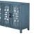 TREXM Retro 4-Door Mirrored Buffet Sideboard with Metal Pulls for Dining Room, Living Room and Hallway (Navy)