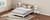 King Size Wood Platform Bed with Gourd Shaped Headboard,Antique White King Size Wood Platform Bed with Gourd Shaped Headboard,Antique White