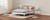 King Size Wood Platform Bed with Gourd Shaped Headboard,Antique White King Size Wood Platform Bed with Gourd Shaped Headboard,Antique White