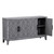 TREXM 4-door Retro Sideboard with Adjustable Shelves, Two Large Cabinet with Long Handle, for Living Room and Dining Room (Light Gray)