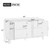 TREXM 4-door Retro Sideboard with Adjustable Shelves, Two Large Cabinet with Long Handle, for Living Room and Dining Room (Light Gray)