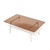Rectangle Coffee Table, Tempered Glass Tabletop with White Metal Legs, Modern Table for Living Room , Brown Glass Rectangle Coffee Table, Tempered Glass Tabletop with White Metal Legs, Modern Table for Living Room , Brown Glass