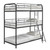 Furniture Triple Bunk Bed, Twin/Twin/Twin, black Furniture Triple Bunk Bed, Twin/Twin/Twin, black