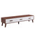 U-Can Modern TV Stand with 3 Drawers Adorned with Embossed Patterns for 65+ Inch TV, Rectangle Entertainment Center with Ample Storage Space for Living Room, Brown+White