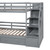 Twin over Twin Bunk Bed with Storage Staircase, Slide and Drawers, Desk with Drawers and Shelves, Gray(Expected Arrival Time: 1.17)