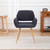 Teddy Fabric Upholstered Side Dining Chair with Metal Leg(Dark grey teddy fabric+Beech Wooden Printing Leg),KD backrest Teddy Fabric Upholstered Side Dining Chair with Metal Leg(Dark grey teddy fabric+Beech Wooden Printing Leg),KD backrest