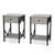 Set of 2 Nightstand Industrial End Table with Drawer;  Storage Shelf and Metal Frame for Living Room;  Bedroom;  XH Set of 2 Nightstand Industrial End Table with Drawer;  Storage Shelf and Metal Frame for Living Room;  Bedroom;  XH