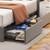 Queen Size Bed Frame with LED, 4 Under-bed Portable Storage Drawers, Wings Headboard Design, Light Grey Queen Size Bed Frame with LED, 4 Under-bed Portable Storage Drawers, Wings Headboard Design, Light Grey