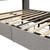 Queen Size Bed Frame with LED, 4 Under-bed Portable Storage Drawers, Wings Headboard Design, Light Grey Queen Size Bed Frame with LED, 4 Under-bed Portable Storage Drawers, Wings Headboard Design, Light Grey