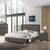 Contemporary Grey Finish Unique King Size Bed 1pc Bedroom Furniture Unique Lines Headboard Wooden Contemporary Grey Finish Unique King Size Bed 1pc Bedroom Furniture Unique Lines Headboard Wooden