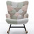 Modern Patchwork Accent Chair with Solid Wood Armrest and Feet, Mid-Century Modern Accent Sofa, Fabric Sofa Chair for Living Room Bedroom Studio, Comfy Side Armchair for Bed Modern Patchwork Accent Chair with Solid Wood Armrest and Feet, Mid-Century Modern Accent Sofa, Fabric Sofa Chair for Living Room Bedroom Studio, Comfy Side Armchair for Bed