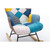 Modern Patchwork Accent Chair with Solid Wood Armrest and Feet, Mid-Century Modern Accent Sofa, Fabric Sofa Chair for Living Room Bedroom Studio, Comfy Side Armchair for Bed Modern Patchwork Accent Chair with Solid Wood Armrest and Feet, Mid-Century Modern Accent Sofa, Fabric Sofa Chair for Living Room Bedroom Studio, Comfy Side Armchair for Bed
