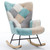 Modern Patchwork Accent Chair with Solid Wood Armrest and Feet, Mid-Century Modern Accent Sofa, Fabric Sofa Chair for Living Room Bedroom Studio, Comfy Side Armchair for Bed Modern Patchwork Accent Chair with Solid Wood Armrest and Feet, Mid-Century Modern Accent Sofa, Fabric Sofa Chair for Living Room Bedroom Studio, Comfy Side Armchair for Bed