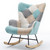 Modern Patchwork Accent Chair with Solid Wood Armrest and Feet, Mid-Century Modern Accent Sofa, Fabric Sofa Chair for Living Room Bedroom Studio, Comfy Side Armchair for Bed Modern Patchwork Accent Chair with Solid Wood Armrest and Feet, Mid-Century Modern Accent Sofa, Fabric Sofa Chair for Living Room Bedroom Studio, Comfy Side Armchair for Bed