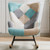 Modern Patchwork Accent Chair with Solid Wood Armrest and Feet, Mid-Century Modern Accent Sofa, Fabric Sofa Chair for Living Room Bedroom Studio, Comfy Side Armchair for Bed Modern Patchwork Accent Chair with Solid Wood Armrest and Feet, Mid-Century Modern Accent Sofa, Fabric Sofa Chair for Living Room Bedroom Studio, Comfy Side Armchair for Bed