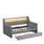 Twin Size Daybed with Storage Drawers, Upholstered Daybed with Charging Station and LED Lights, Gray (Expect arrive date: Jan 18th, 2024)